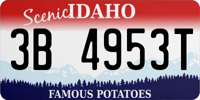 ID license plate 3B4953T