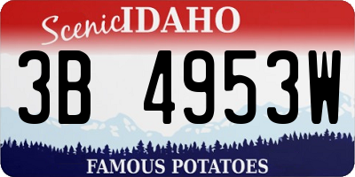 ID license plate 3B4953W