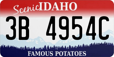 ID license plate 3B4954C