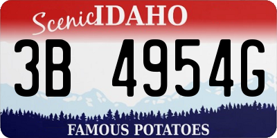 ID license plate 3B4954G