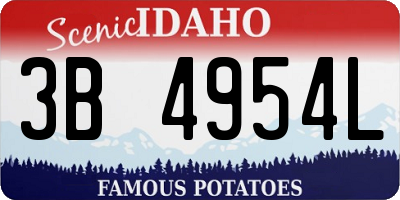 ID license plate 3B4954L