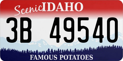 ID license plate 3B4954O