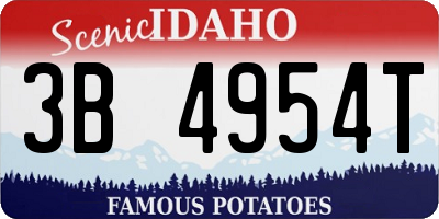 ID license plate 3B4954T