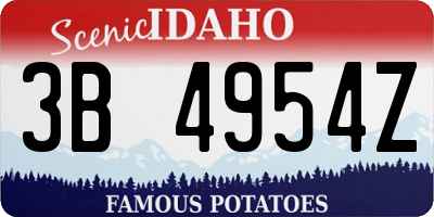 ID license plate 3B4954Z