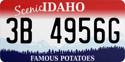 ID license plate 3B4956G