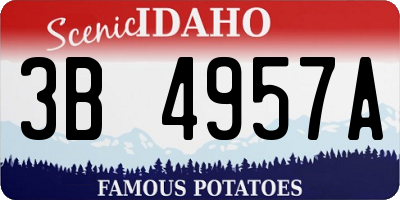 ID license plate 3B4957A