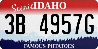 ID license plate 3B4957G
