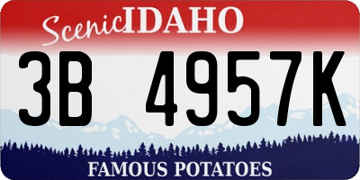ID license plate 3B4957K