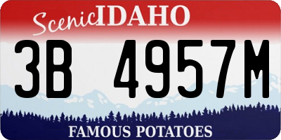 ID license plate 3B4957M
