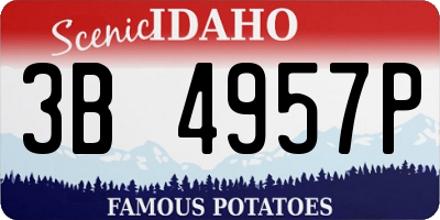 ID license plate 3B4957P
