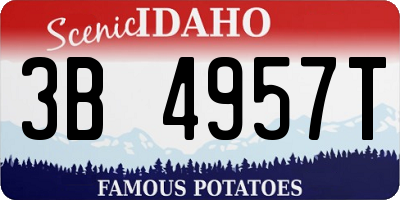 ID license plate 3B4957T