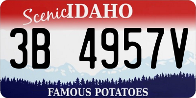 ID license plate 3B4957V