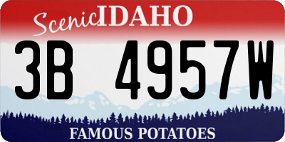 ID license plate 3B4957W