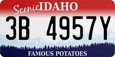 ID license plate 3B4957Y