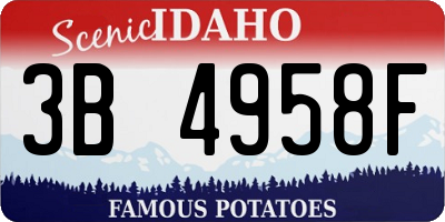 ID license plate 3B4958F