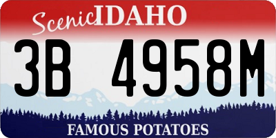 ID license plate 3B4958M