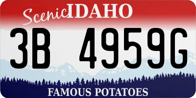 ID license plate 3B4959G