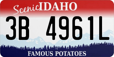 ID license plate 3B4961L