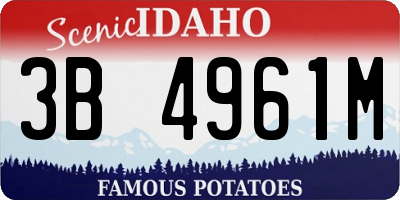 ID license plate 3B4961M