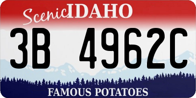 ID license plate 3B4962C