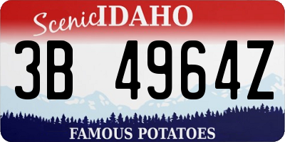 ID license plate 3B4964Z