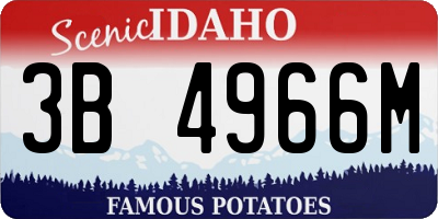 ID license plate 3B4966M