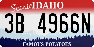 ID license plate 3B4966N