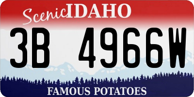 ID license plate 3B4966W