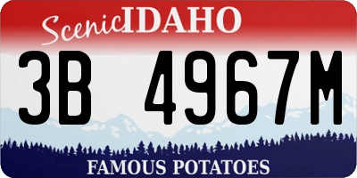 ID license plate 3B4967M