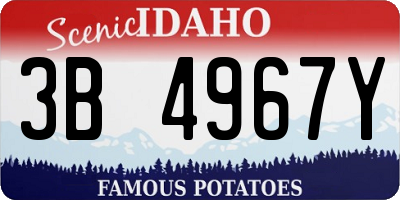 ID license plate 3B4967Y