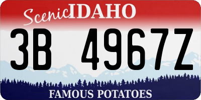 ID license plate 3B4967Z