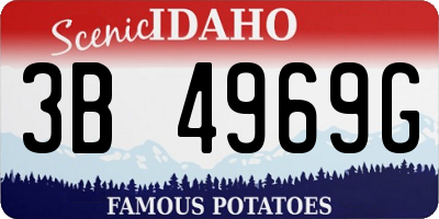 ID license plate 3B4969G