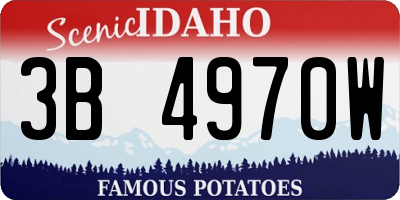 ID license plate 3B4970W