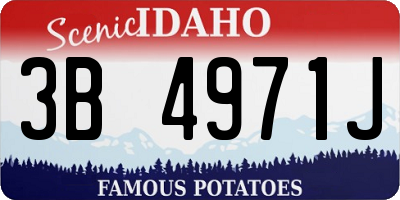 ID license plate 3B4971J