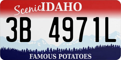 ID license plate 3B4971L