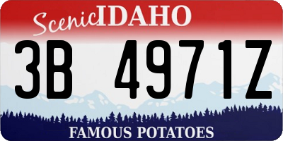 ID license plate 3B4971Z
