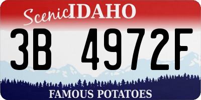 ID license plate 3B4972F