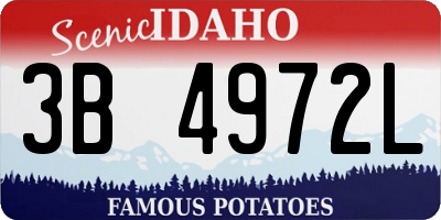 ID license plate 3B4972L