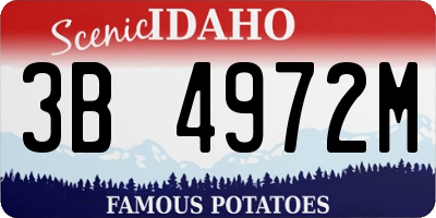 ID license plate 3B4972M