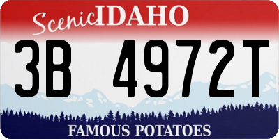 ID license plate 3B4972T
