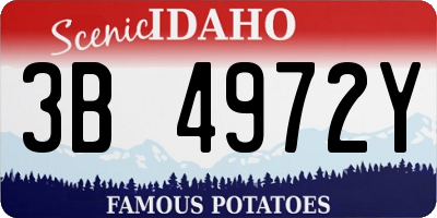 ID license plate 3B4972Y