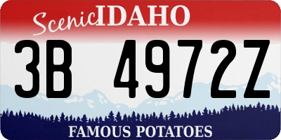 ID license plate 3B4972Z