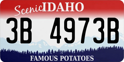 ID license plate 3B4973B