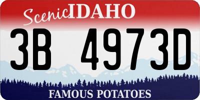 ID license plate 3B4973D