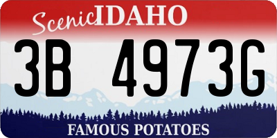 ID license plate 3B4973G