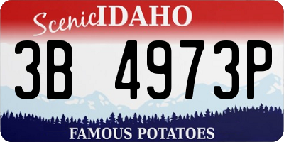 ID license plate 3B4973P
