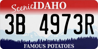 ID license plate 3B4973R
