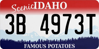 ID license plate 3B4973T