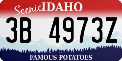 ID license plate 3B4973Z