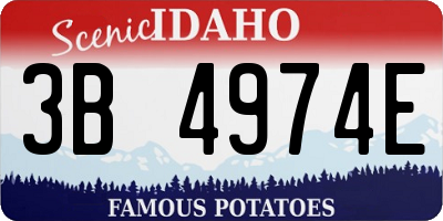 ID license plate 3B4974E
